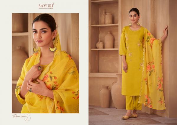 Sayuri Saffron Festival Wear Viscose Silk Designer Salwar Suit Collection